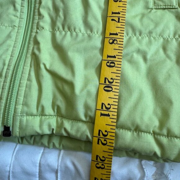 Lacoste Puffer Vest Womens 44 Large Green Zip Up Stand Up Collar Quilted Lightwe - Picture 6 of 10